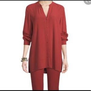 Eileen Fisher Silk Crepe Georgette Top